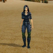 Adarrah waiting for players with the caravan in Tanaris.