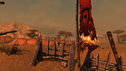 Burning Horde banner in the Barrens