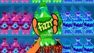 S1e10a Bottle labelled “Fizzy (but not refreshing or totally blorped)”