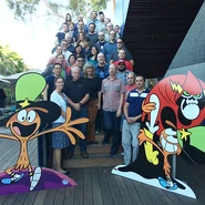 Photo of the cast during the production of this season.