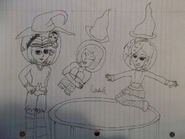 Creepie, Taffyta and Vanellope as space witches by Rubik1994