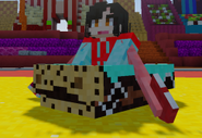 Panellope and her kart on the Sugar Rush Minecraft server.