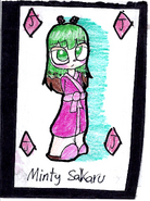 Minty Sakura in a bathrobe (in Japanese Dub) by Kasevee123456789 http://kasevee123456789.deviantart.com/art/Sakaru-Cards-413293451