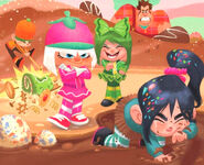 Taffyta harasses Vanellope in Sugar Rush!