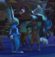 Judy Hopps and Rocket Raccoon converse at Oh My Disney