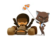 A possible chocolate-themed version of Rancis that depicts him with a cat spectator