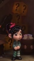 Behind Vanellope, there are Question Mark Blocks from Super Smash Bros.