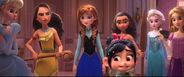 Vanellope with the Disney Princesses in a trailer of Wreck It Ralph 2