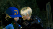 Calhoun and Felix in the Wii game's opening cutscene.