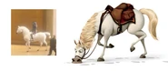 The horse in the movie, compared to Maximus. Note that it has no mane, has a different tail, doesn't have his saddle and reins, has a different shaped head and neck and is ridden by a generic knight.