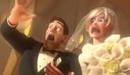 Calhoun & Scott's reaction as a Cy-Bug crashes their wedding