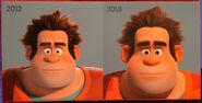 Original Wreck-It Ralph render compared with Ralph Breaks the Internet render