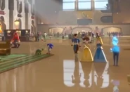 The two princesses resembling Aurora and Belle, walking with Chun-Li. In 2018, avatars of the Disney princesses these two resemble appear in Ralph Breaks the Internet, together with other Disney Princesses.