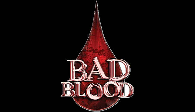 Bad blood. WWE Bad Blood logo. Текст БАД Блуд.