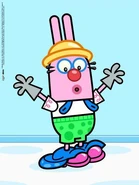 Widget (clown), (light green underwear) (blue overalls fell down)