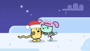 Daizy kissing Wubbzy on Christmas