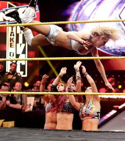 Sasha Banks vs. Bayley vs. Becky Lynch vs. Charlotte from WWE 2015