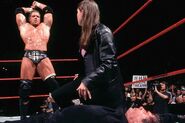 Triple H taunting after the defeat of Vince McMahon