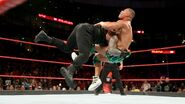 Roman Reigns deliver a bone-rattling spear to Jason Jordan