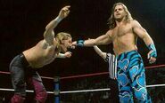 Helmsley facing Shawn Michaels