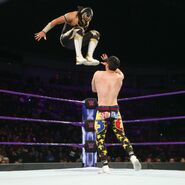 Metalik sends a dropkick on Perkins