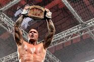 Randy Orton winning the WWE Championship at the Hell in the Cell 2009