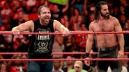 Rollins with Ambrose winning the match