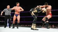 Goldust taking hits from Drew Gulak and Ariya Daivari