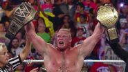 Lesnar winning both WWE and World Heavyweight Championship