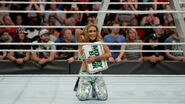 Carmella winning the first Women's Money in the Bank