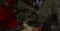 Creatures known as Troglodytes gather around these ruined arches in the western caverns