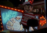 Lucky Boy Burgers.  Home of the brain-eating monsters.