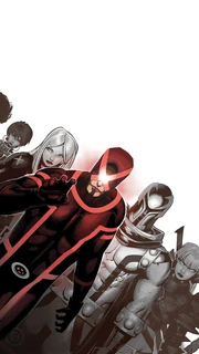 Cyclops and his new Uncanny X-Men, in the Textless cover