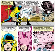 Cyclops lifts his power visor in X-Men #2