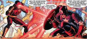 Cyclops and Cap argue in mid-battle