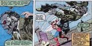 Colossus throwing Proteus