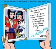 Wolverine and Mariko's wedding invite to the X-Men
