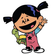 Yadina waving. This is used in the Ad for the show on Rokus.