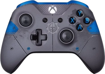 blue and grey xbox controller