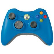 A blue Xbox 360 controller.