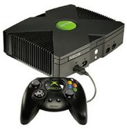 An Xbox with a Duke controller