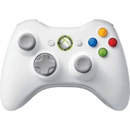 A white Xbox 360 controller.