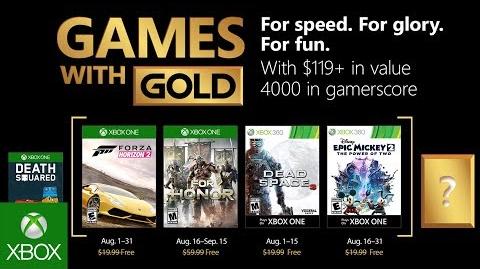 xbox games for gold august 2020
