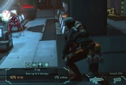 A Base Security officer targets a Chryssalid in the Commander Center.