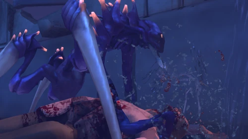 A Chryssalid implanting a victim.