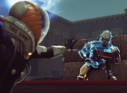 A Shield Commander providing a boost to another Outsider