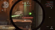 Green muzzle flash and tracer.
