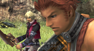 Shulk and Reyn fighting a krabble