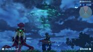 Rex and Pyra observing the World Tree by night