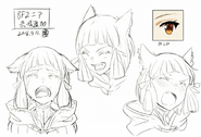 Concept art of Nia's expressions